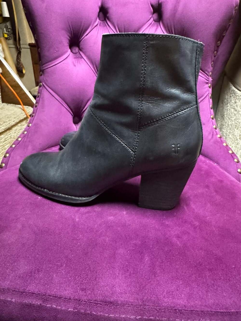 FRYE Judith Black Leather Moto Ankle Booties NWOB Sz 8.5